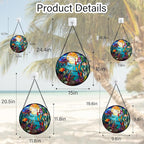 AMDERVEN Stained Glass Window Hanging - Blue Ocean World Small Fish Coral Sun Catcher for Door Garden Home Decor Sea Suncatcher Christmas Mother's Day Birthday Gifts for Women Men Mom Nana 15 in