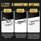 LYNN HARDWARE Extra Heavy Duty Automatic Door Closer (Brass/Gold) - Commercial Grade, Contractors Choice, Adjustable Speed, Delayed Closing Timer, 3 Mounting Options, 3 Hour Fire Rated (DC9016 Model)