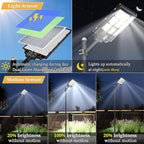 Ofuray Of-3600W Solar Street Lights Outdoor,218000LM Solar Security Flood Lights Parking Lot Lights Commercial Dusk to Dawn, 6500k Waterproof Led with Remote Control Motion for Street,Court,Barn