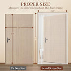Yotache White Reversible Left Right Side Opening Screen Doors with Magnets Fits Door Size 34 x 80, Reinforced Sewing Magnetic Mesh, Actual Screen Size 36" x 81"