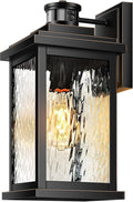 VIANIS Large Motion Sensor Outdoor Lights, Dusk to Dawn Outdoor Lighting with Water Glass, Easy-Install Aluminum Waterproof Hardwired Exterior Lights for Porch, Garage, Front Door