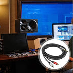 FRCOLOR 35mm 3-core Stereo to 2-Connector Audio Cable 3m Guitar Sound Signal Splitter Cable for Studio Recording and Microphone Accessories