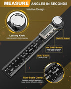 Protractor, Digital Angle Finder Protractor with LCD Display, 2-in-1 360° Angle Measuring Tool and Ruler, Precision Digital Protractor Ruler for Woodworking, Construction, Carpentry
