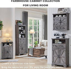 ACCOHOHO Bathroom Wall Cabinet, Farmhouse Medicine Cabinet, 24" Wide Cabinet with Drawer, Adjustable Shelf, Double Barn Doors, Storage Cabinet for Bathroom, Kitchen, Living Room, Grey Wash