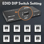 J-Tech Digital 8K HDMI Audio Extractor with eARC ARC 8K 60Hz 4K 120Hz, HDMI to Optical L/R Converter Adapter, HDCP 2.3 HDR CEC EDID [JTECH-8KAE]