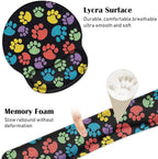 Keyboard Wrist Rest and Mouse Pad Wrist Support Set with Coasters, Non-Slip PU Base Ergonomic Gaming Mousepad for Home Office Working Studying Easy Typing & Pain Relief, Colorful Dog Paw Print