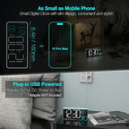 KOSUMOSU Digital Alarm Clock for Bedroom, 6.7in Desk Clock LED, Auto Dimming, Room Temperature, Day of The Week, Date, Seconds, Clocks for Living Room, Alarm Clocks for Bedrooms