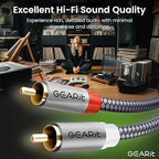 GEARit RCA Cable (15FT) 2RCA Male to 2RCA Male Stereo Audio Cables Shielded Braided RCA Stereo Cable for Home Theater, HDTV, Amplifiers, Hi-Fi Systems, Car Audio, Speakers, 15 Feet