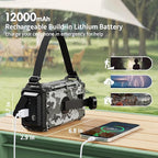 Mesqool Emergency Radio AM/FM/SW/NOAA Weather Radio, 12000 Battery Powered Rechargeable Hand Crank Solar Radio Flashlight Cell Phone Charger, SOS, Including Type-C Adapter Cord