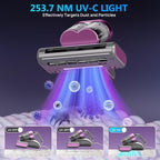 Beroya Mattress Vacuum Cleaner UVC 253.7nm Light with 16Kpa Strong Suction, 145°F Heat, Ultrasonic, HEPA Filter, Versatile Bed, Pillow and Couch Vacuum Cleaner (16.4ft Corded, 500W)
