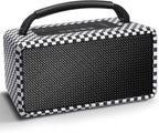DINDIN Portable Bluetooth Speaker: 80W (Peak), 20H Playtime, Loud Wireless Wood Speakers with Bass, AUX and USB Input, Subwoofer, TWS Pairing, Vintage Speaker for Outdoor, Home, Office (White+Black)