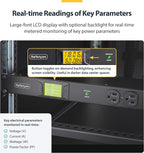 StarTech.com 8-Outlet Horizontal Rack Mount Metered PDU, 1U Server Power Strip w/Surge Protector, 8ft (2.4m) Power Cable, TAA