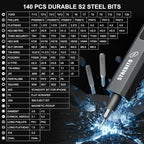 STREBITO Electric Screwdriver Upgraded 155 in 1 Mini Electric Cordless Screwdriver, 140 S2 Steel Magnetic Bits, 5 Torque Settings, Electronics Repair Tool Kit for Computer, Phone, Gaming, RC, Camera