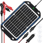 SUNER POWER Waterproof 12W 12V Solar Battery Charger & Maintainer Pro, Built-in UltraSmart MPPT Charge Controller, 12 Volt Solar Panel Trickle Charging Kits for Car Automotive Boat Marine RV Trailer