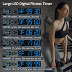 CHKOSDA 28.4''Large Digital Wall Clock,Automic Digital Clock with Alarm,Clendar and Termperature,Auto Time Sync with Easy Operation, Big Gym Timer with Countdown,Countup and Interval Workout(Blue)