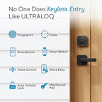 ULTRALOQ Bolt Fingerprint Smart Lock with Handle, 7-in-1 Keyless Entry Door Lock Set, Built-in WiFi Deadbolt, Auto-Lock & Unlock, App Remote Control, Works with Alexa, ANSI Grade 1,Black