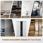 PTHRAOUTA Home Dehumidifier with Drain Hose, (950 sq.ft) 95oz Quiet dehumidifier for Bedroom Bathroom, with Air Reusable Filter Indoor deshumidificador for Basement RV Closet