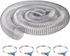 PVC Dust Collection Hose 4" x 10',Puncture Resistant 4 Inch Dust Collector Hose for Shop Vacuum,Woodworking Dust Collection Systems,Flexible Clear PVC Fume Debris Dust Hose Tube w/Carbon Steel Wire