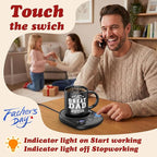 Coffee Mug Warmer - Fastest Heating & Highest Temperature, Coffee Cup Warmer for Desk Auto Shut Off, 4 Temp Settings & 1-12H Timer, Smart Electric Beverage Warme (Cup Warmer Set for dad)