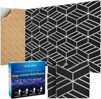 8 Pack 2-Layer Soundproof Wall Panels, 15.7 x 15.7 x 0.43 in Large Sound Proof Foam Panels for Walls, 1.1lb/ft³ High Density, 3D Acoustic Panels,Artistic Noise Dampening Panels Black&White