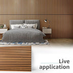 Art3d 2-Pack Acoustic Wood Slat Wall Panels for Interior Decor, 3D Fluted Sound Absorbing Wood Paneling for Accent Wall Ceiling Kitchen Living Room Bedroom Office, 47.2 x 23.6 inch Teak