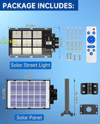 JAYNLT Y-3600W Solar Street Lights Outdoor,360000LM 6500K Parking Lot Lights Commercial, Waterproof Dusk to Dawn Solar Security Flood Lamps Motion Sensor for Driveway,Basketball Court