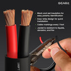 GEARit Outdoor Speaker Wire CL3 Rated, 14 Gauge Speaker Wire, Speaker Cable 100 ft for Outdoor Speakers, Patio, Garden, Backyard Audio, Direct Burial in Ground/in Wall, OFC (Black, 2-Conductors)