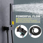 KATAIS Oil Rubbed Bronze Digital Display Shower System with 12 inch Ceiling Mounted Shower Head and Wall Mounted Two Shower Head(8 inch), with Handheld Shower