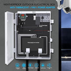 Akwscyby Outdoor Electrical Box, Waterproof Electrical Junction Box IP65 ABS Plastic Enclosure with Fan & Thermostat, Mounting Plate and Hinged Lid (18.1" Hx 12.5" L x 6.3" W)
