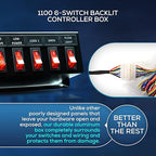 Ultra Bright Lightz 1100 6-Switch Backlit Controller Box | Emergency Vehicle Strobe Warning Lights | Siren | Speaker