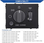 Obaee Headlight Switch Instrument Panel Dimmer Light Switch Compatible with Chevy Avalanche, Silverado, Suburban, Tahoe & GMC Sierra, Yukon 1999-2002, Replaces OE 15755595, D1534G, DS-968