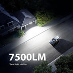 Onforu 75W LED Motion Sensor Outdoor Lights, Dusk to Dawn Flood Light Outdoor Motion Sensor, Hardwired Security Light Floodlights Outside 7500LM 6500K Daylight IP65 Waterproof (Gray)