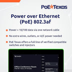PoE Texas 10" Touchscreen Meeting Room Scheduler Tablet with Highly Visible LED Ring - Plug & Play PoE Office Conference Room Scheduler - Digital Display Syncs with Existing Business Calendar