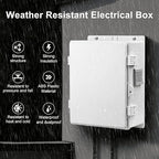 Namunanee Outdoor Electrical Junction Box, ABS Water Resistant Enclosure with Internal Mounting Panel & Hinged Cover, 9.2" H* 7" L* 4.6" W