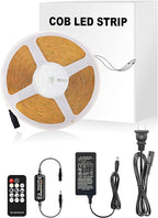 Pandery LED Strip Lights 32.8FT,Dimmable cob led Strip with Adapter and Remote,Superbright 24V led Tape,CRI90+,2700K Warm White led Strips,Indoor Perfect for Cabinet,Room,Kitchen,TV,Mirror