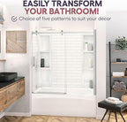 White Polystyrene Tub Wall Surround 32"x 60"x 58" - Waterproof, Easy-to-Install, Two Shelf Units Kit Included - Bathtub Wall Surround Panels - Subway Tiles Pattern, Classic Shelves