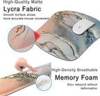 Keyboard Wrist Rest Memory Foam Ergonomic Mouse Pad with Computer Wrist Support Set with Non-Slip Rubber Base Coaster for Home, Office Easy Typing and Pain Relief - Pink Marble