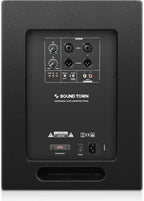Sound Town Commercial Restaurant Audio Set with One 6-Zone 70V/100V Amplifier with Bluetooth, 12 x Weather-Resistant 6.5-Inch Surface-Mount Speakers, Two Dual 8-Inch Subwoofers, Black (P36X12T6B2S28)