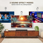 Fansbe Direct Sound Bar Speakers Bluetooth Wireless, TV Speakers Sound Bar Subwoofer, Home Theater Surround Sound Bar HDMI(ARC) Optical AUX USB 2.1ch Home Audio Sound System TV PC Wall Mount, Black