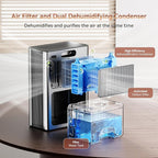 PTHRAOUTA Home Dehumidifier with Drain Hose, (950 sq.ft) 95oz Quiet dehumidifier for Bathroom Bedroom, with Air Reusable Filter Indoor deshumidificador for Basement RV Closet