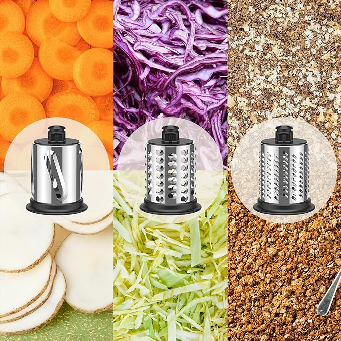Cofun Slicer Shredder Attachment for Kitchenaid Stand Mixer, Cheese Grater Attachment, Food Slicer Salad Maker for Kitchen aid Mixer Accessories and Attachments with 3 Blades