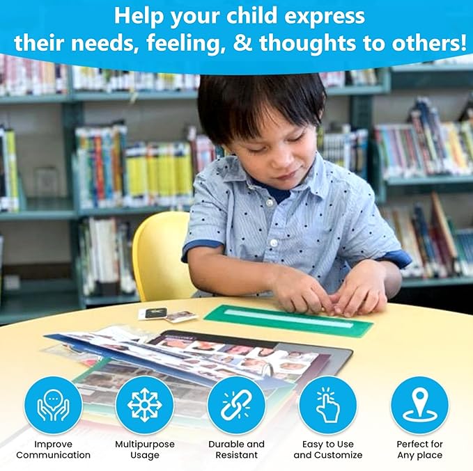 Visual Communication Book,162 ASD Photo Picture Cards: Autism Language Vocabulary, Speech Articulation Therapy, ADHD & Aprexia Learning (English Plastic Real Photo Book, Large)