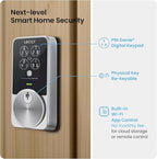 Lockly PIN Genie Pro Zeno Series Smart Lock, Keyless Entry Door Lock with Apple Home Key, Built-in Wi-Fi Keypad Deadbolt Locks for Front Door, App Remote Control, IP65 Weatherproof, Easy Installation