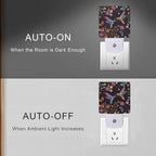 Smoaffly Vintage Hummingbird Butterfly Flowers Night Light Plug-in LED Nightlights Auto Sensor Night Lamp Dusk-to-Dawn Lamp Home Decor for Nursery Children Girls Boys