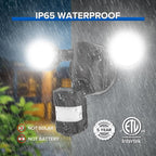 SANSI 25W 3000LM Motion Sensor Outdoor Security Lights, 5000K Daylight, Dusk to Dawn, 320° Angle Eave Mount Security Lights Super Bright for Yard, IP65 Waterproof, ETL Listed, Black