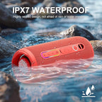 YOLOEMOT Waterproof Bluetooth Speaker, Wireless Shower Speaker with 24W Loud Stereo Sound and Bluetooth 5.3, Enhanced Bass, TWS Pairing, IPX7 Waterproof, 12 Hours of Playtime for Home/Outdoor (Red)
