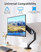 MOUNTUP Single Monitor Desk Mount Holds Screen up to 32 inch, Height Adjustable Monitor Arm, Computer Monitors Stand with Clamp/Grommet Mounting Base, VESA Mounts Fit 4.4-17.6lbs Computer, Black