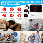 Frexiol WiFi Caregiver Pager Medical Alert Systems for Seniors No Monthly Fee App Control Alert Button for Seniors at Home,2 Call Button and 1 Receiver,for Elderly,Patients,Disabled