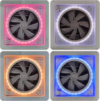 2012 14" RV Roof Vent Fan with Voice Control & 4-Color LED Light, Air Max Ultra Quiet 12V - 24V Smart Reversible Exhaust Fan with Remote and Rain Sensor for Camper, Trailer, Van, Motorhome Ventilation