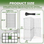 Koretech Grid Wall Panels 3 Pcs, Commercial Grade Gridwall Panels, Metal Grid Wall Panel Display Stand, You Can DIY 6 Pack 2'x3' or 3 Pack 2'x6' (Black)